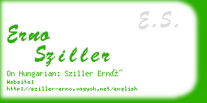 erno sziller business card